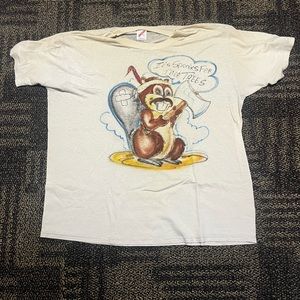 Vintage Large Hanes Beaver Speaks For Thee Trees T Shirt